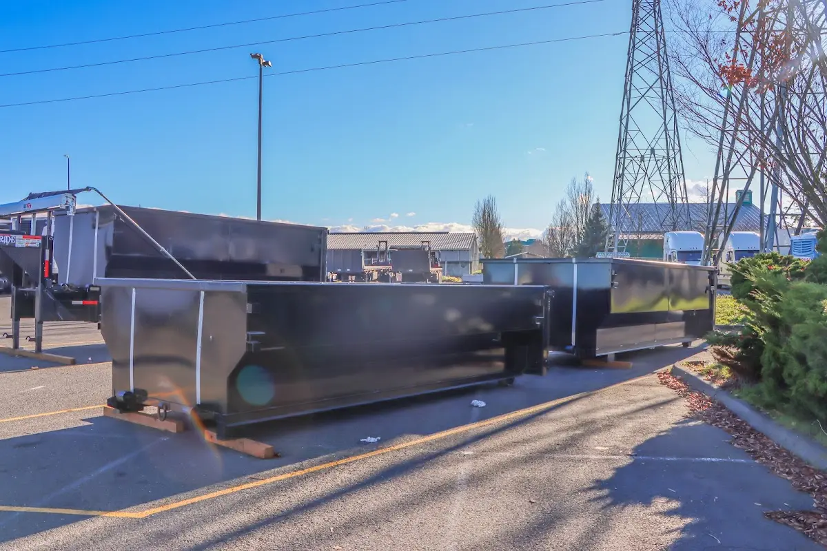 Roll-off dumpster ready for waste disposal at job site for Estate Cleanout Dumpster Rental in Fond du Lac